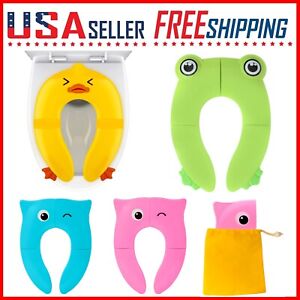Potty Seat Training Reusable Folding Toddler Kids Baby Toilet Cover Pad Travel 