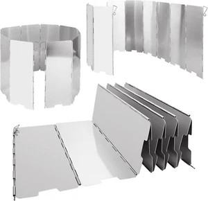 DAJAVE 3 Pack Folding Outdoor Stove Windscreen, 10 Plates Aluminum Camping Stove - Picture 1 of 12