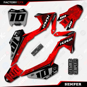 Red Crf110 Semper Racing Graphics kit fits Honda 2013-2018 Decal Sticker 13-18 - Picture 1 of 8