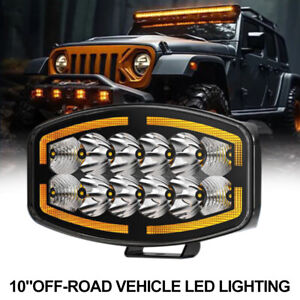 10" Premium Aluminum 45W LED Work Auxiliary Light Bar Floodlight For Truck Boat/