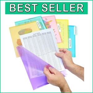 Set of 72 Clear Poly Document Folders with Assorted Colors for Efficient Filing - Picture 1 of 8