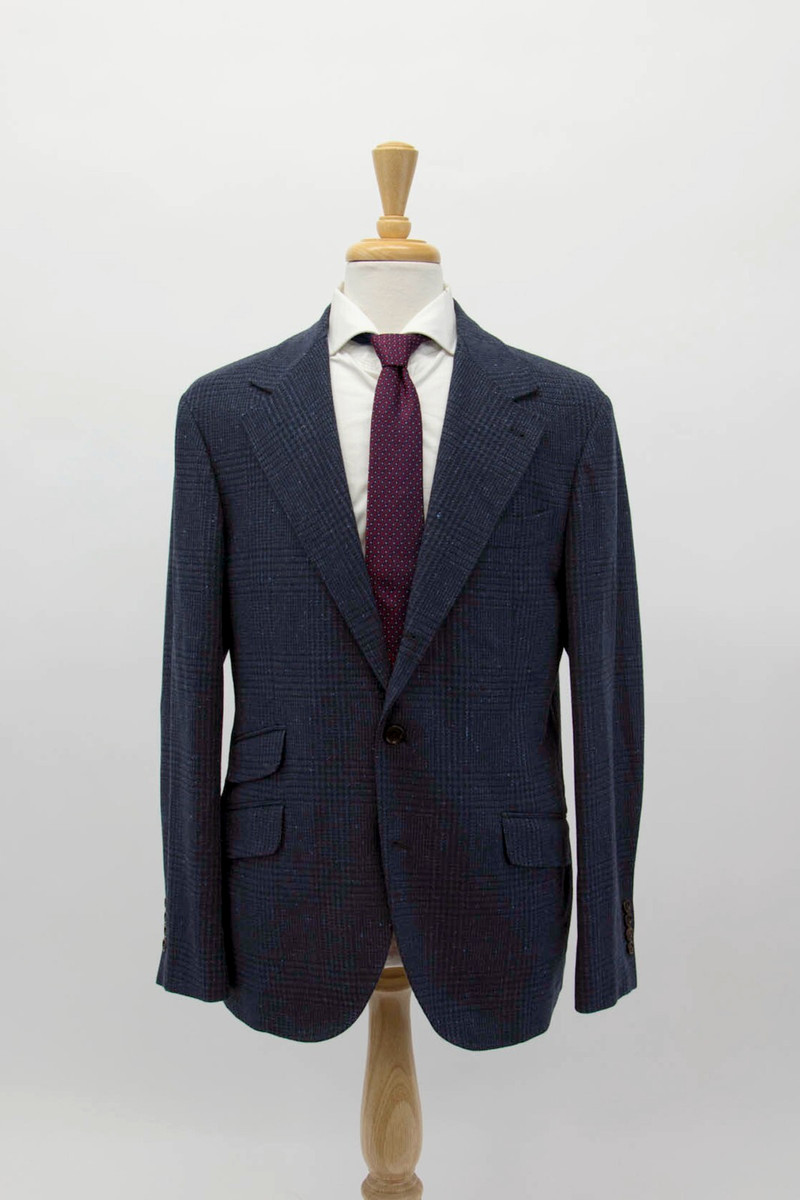 スーツ BRUNELLO CUCIBELLI 50 Brunello Cucinelli - Blue Denim Light Flannel Stripe Suit