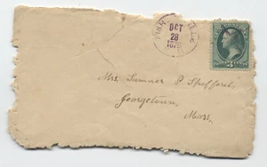 1879 Fisherville NH star fancy cancel 3ct banknote cover [y4204] - Picture 1 of 3