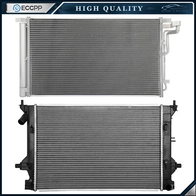 Aluminum Radiator & AC Condenser Cooling Kit For 2017 2018-2020 Hyundai Elantra - Image 1 of 4