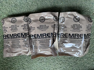 3 US Army Outdoor Camping Mre Comida OTAN Listo para comer 14 15 21 - Imagen 1 de 2
