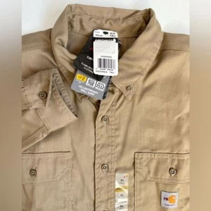 Carhartt FR Men's XLT NWT Tan Long Sleeve Button Up Workwear - Bild 1 von 16
