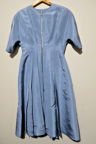 Abito donna Christian Dior in seta blu chiaro taglia 8