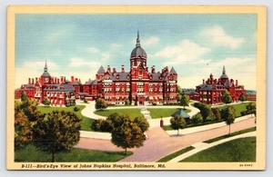 Bird's Eye View, Johns Hopkins Hospital Baltimore Maryland Linen Postcard P4 - Bild 1 von 2