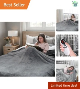 Ultra-Soft 72"x84" Electric Heated Blanket with 10-Hour Auto Shut-Off Timer - Picture 1 of 8