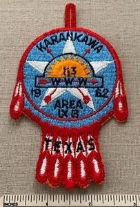 1962 OA AREA 9B IX-B Conclave PATCH Camp Karankawa Wihinipa Hinsa Lodge 113 Host - Picture 1 of 2