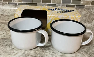New ARTESANO Enamelware 2 Hand-Painted CUPS 22oz Made in Columbia 100% Steel - Picture 1 of 5