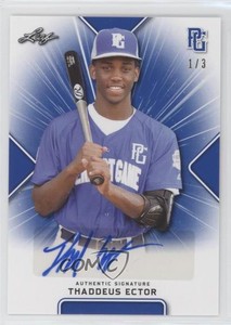 2020 Leaf Perfect Game All-American Classic Gameday Blue /3 Thaddeus Ector Auto