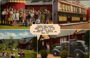 EVANSVILLE, INDIANA - RESCUE MISSION - MULTI-VIEW - VINTAGE LINEN POSTCARD - Picture 1 of 2