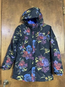 Columbia Youth Wildside Jacket, Waterproof & Breathable Black Floral Y L 14/16 - Picture 1 of 14