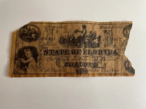 March 1, 1863 State of Florida $1 One Dollar Confederate REPRODUCTION Repro - Picture 1 of 2