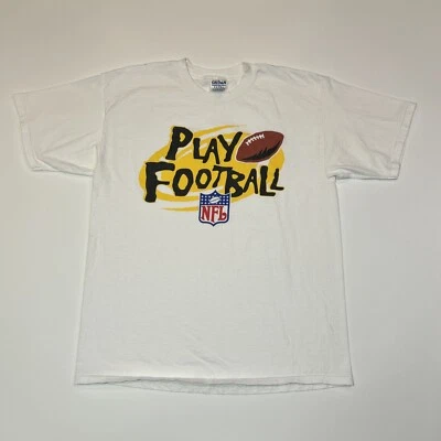 Camiseta de fútbol americano NFL Play para hombre talla XL extra grande blanca gráfica logotipo deletreado Foto 1 de 4