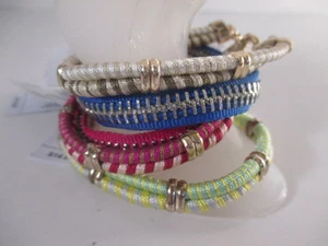 Gap RED Blue GRN GOLD Mixed Bangle Set of 5 Bracelets NWT $9.99 $14.99 - Picture 1 of 8