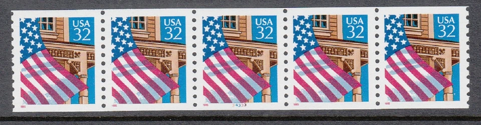 USA PNC SC# 2913 FLAG $0.32 WATER ACTIVATED MNH - PL# 34333 LOW GLOSS GUM - Image 1 of 1