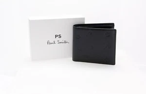 BNIB PAUL SMITH WALLET - BLACK LEATHER 'FLAG & CROWN' RARE JAPAN EDITION RP £295 - Picture 1 of 8