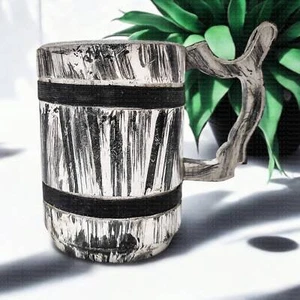 630ml Handmade Wooden Beer Mug – Stainless Steel Lined, Gift for Men & Dads - Imagen 1 de 5