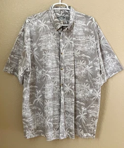 Camisa Hawaiana Big Dogs Para Hombre Talla Grande Manga Corta Tiki Hut Island Palms - Imagen 1 de 5