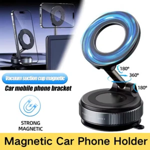 360° Adjustable Magnetic Vacuum Suction Cup Car Phone Holder Mount For MagSafe - Picture 1 of 18