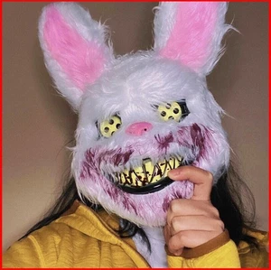 SCARY ZOMBIE RABBIT MASK Braunbär MASK EVIL BUNNY HALLOWEEN Cosplay HORROR NEW - Bild 1 von 19