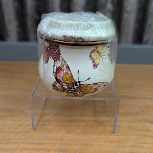 MacKenzie Childs Butterfly Garden Emaille Zuckerdose mit Deckel Neu Retired - Bild 1 von 16