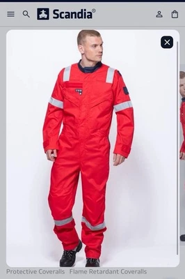 Scandia ExxonMobil ScanPyro Tropic AS/ZP Rd multi hazard boiler suit coverall XL - Image 1 of 4
