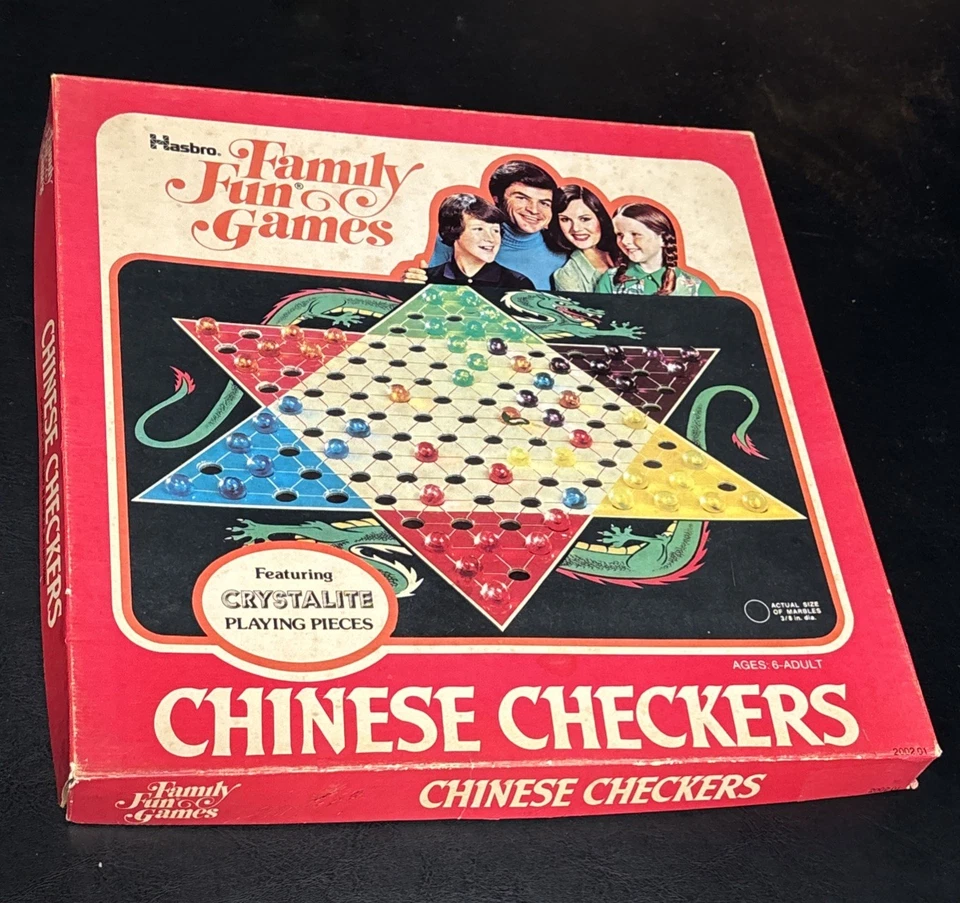 Винтажные китайские шашки 1977 Hasbro семейные веселые игры настольная игра кристаллит шт. - Изображение 1 из 4