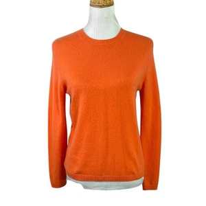 Investments Fine Cashmere Coral Orange Crewneck Pullover Sweater Size Small - Picture 1 of 5