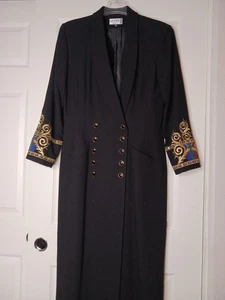 Abrigo de Vestido Kasper ASL Negro Talla 14 Doble Botonadura Diseño Manga Larga De Colección - Imagen 1 de 11