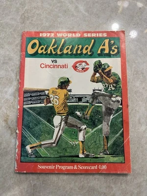 1972 WORLD SERIES Program CINCINNATI Reds OAKLAND A's UnScored ROSE Bench MORGAN - Image 1 of 4