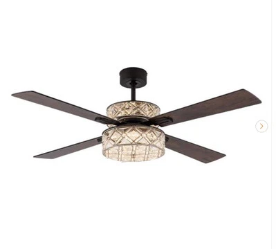 READ DESCRIPTION RiverOfGoods Lexington 52” LED Indoor Silver Crystal CeilingFan - Image 1 of 4