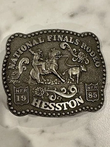 National Finals Rodeo Hesston 1985 NFR Adult Cowboy Buckle, Vintage - Picture 1 of 3