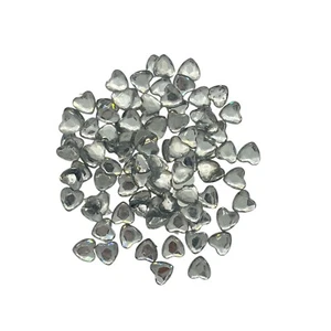 100 x 10mm Clear Heart Gem Crystal Flat back Cabochon Facet Acrylic Craft Scatt - Picture 1 of 1