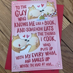 Valentine’s Day For My Husband Funny Love 5.5”x8” Large Hallmark Greeting Card - Picture 1 of 7