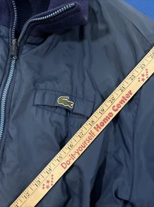 VTG Lacoste Reversible Jacket Mens XL Blue Nylon / Fleece Retro Golf Tennis - Picture 1 of 13