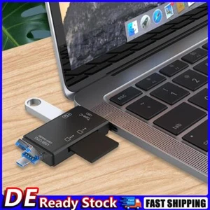 6 in 1 OTG USB 3.0 Type-C Card Reader for Secure Digital/TF Cards (White) Deu - Afbeelding 1 van 8