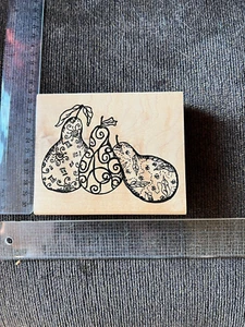 American Art Stamps Rubber Stamp 3 Pears Fruit Food Cardmaking Scrapbooking - Picture 1 of 3