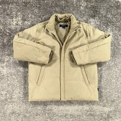 VTG Structure Jacket Mens Medium Beige Down Filled Puffer Y2K Minimal Streetwear - Image 1 of 4