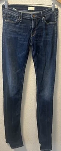 Jeans mamma The Runaway Flowers from the Storm skinny svasato vita bassa blu taglia 27 - Foto 1 di 20