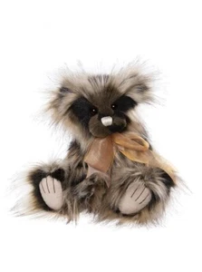 Charlie Bears Mocha Long Plush Teddy Bear Brown Cute With Bow Cuddletime - Picture 1 of 6