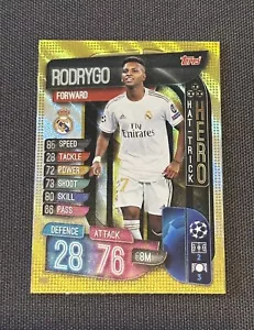 2019-20 Topps UCL Match Attax Extra Hat-Trick Hero Rodrygo #HH6 Rookie RC Madrid - Picture 1 of 2