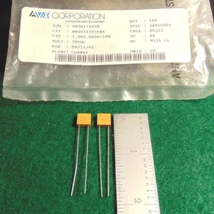 (2) AVX JAN .1UF 50V CERAMIC CAPACITOR NOS - Picture 1 of 1