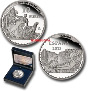 ESPAÑA 10 EUROS PLATA 2013 TESOROS MUSEOS ESPAÑOLES TIZIANO. VENUS Y ADONIS RARA - Foto 1 di 2