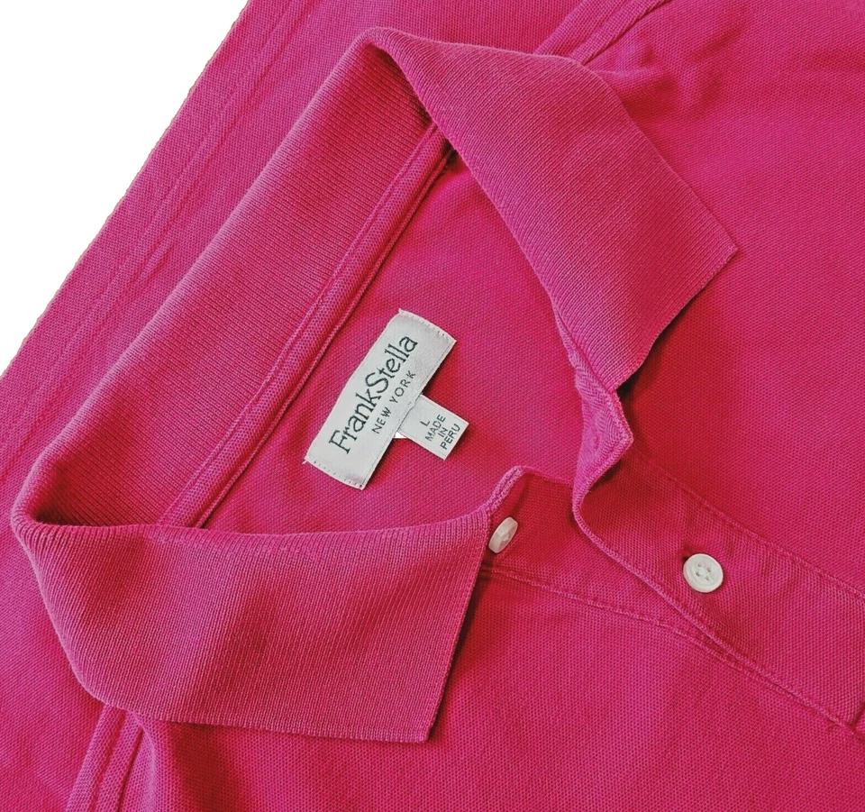 Camisa Polo Frank Stella Rosa Nueva York Para Hombre Grande Calce Clásico 100% Algodón Pima Foto 1 de 4