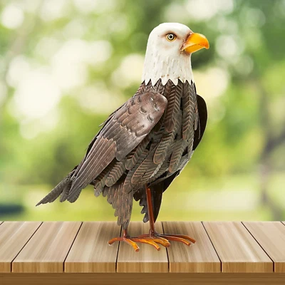 GUTE Bald Eagle Metal Garden Bird, Yard Sculpture Art- Large Statue Realistic St - Image 1 of 4