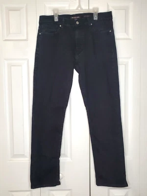 Michael Kors Black Denim Grant Classic Fit Stretch Straight Leg Jeans Mens 32x29 - Image 1 of 4