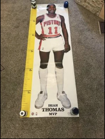 Rate Isiah Thomas Pistons 1987 Vintage Measure Up Door Poster - RARE Sealed Cover